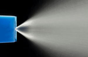 Mist of liquid from nozzle